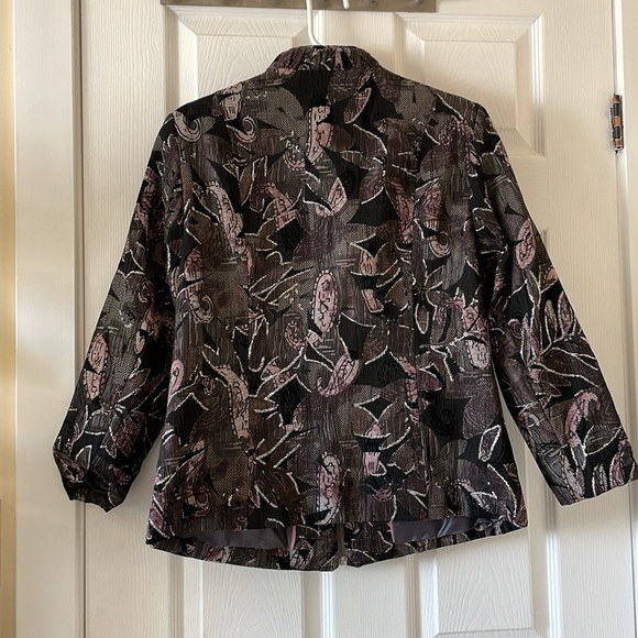 1990s style jacquard zip up jacket - Picture 5 of 9